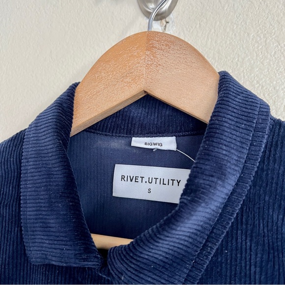 RIVET UTILITY Bigwig Corduroy Jumpsuit in Navy Blue - Picture 10 of 14